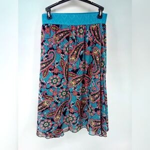 ⭐3/$30 Lularoe Blue Paisley Long Skirt Small